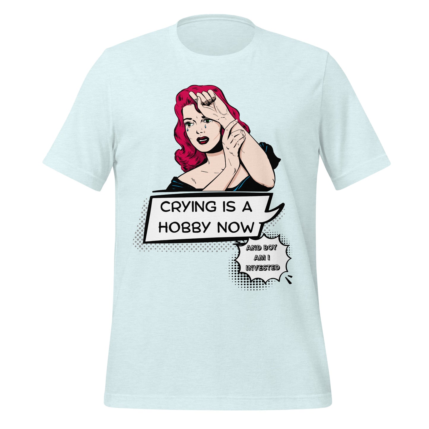 Crying is a Hobby T-Shirt High Quality Cotton XS - 5XL Comic Style Red Head
