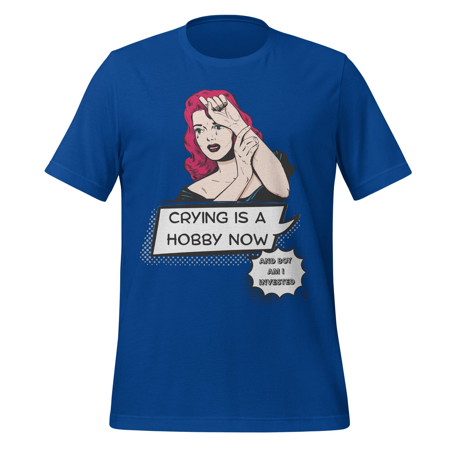 Crying is a Hobby T-Shirt High Quality Cotton XS - 5XL Comic Style Red Head