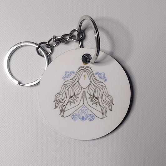 Moon Goddess Keychain with double Key Rings