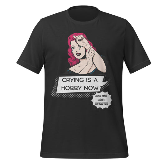 Crying is a Hobby T-Shirt High Quality Cotton XS - 5XL Comic Style Red Head